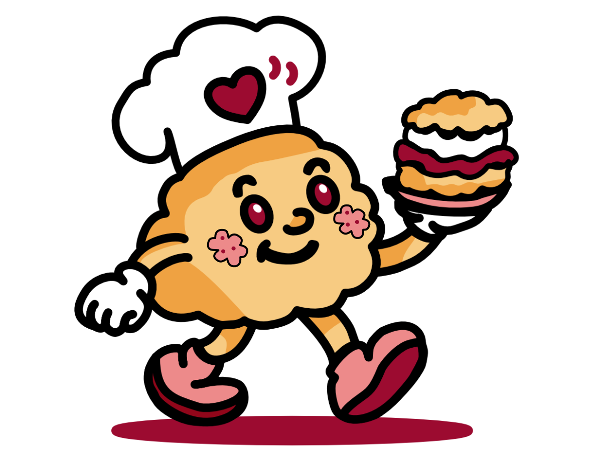 Sconin character carrying a scone